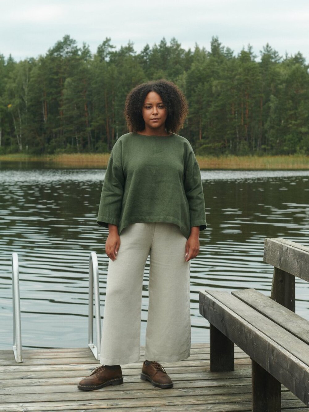 Linenfox Ocean Heavy Linen Trousers Size S